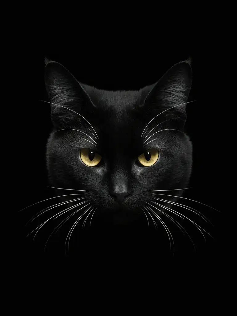 Black-Cat-Portrait-on-Mysterious-Dark-Background