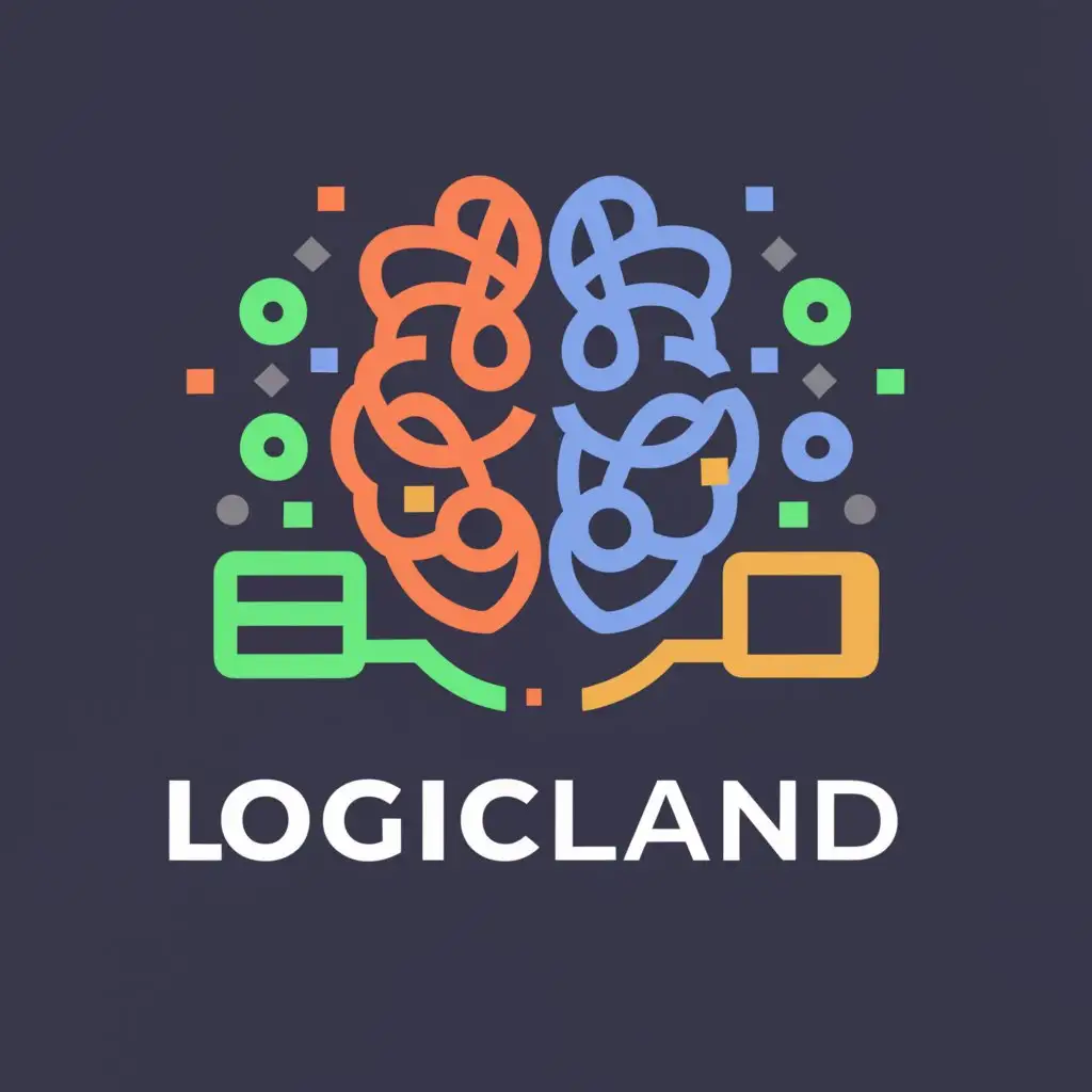 a logo design,with the text "LogicLand", main symbol:Brain, computer, phone,Moderate,be used in Education industry,clear background