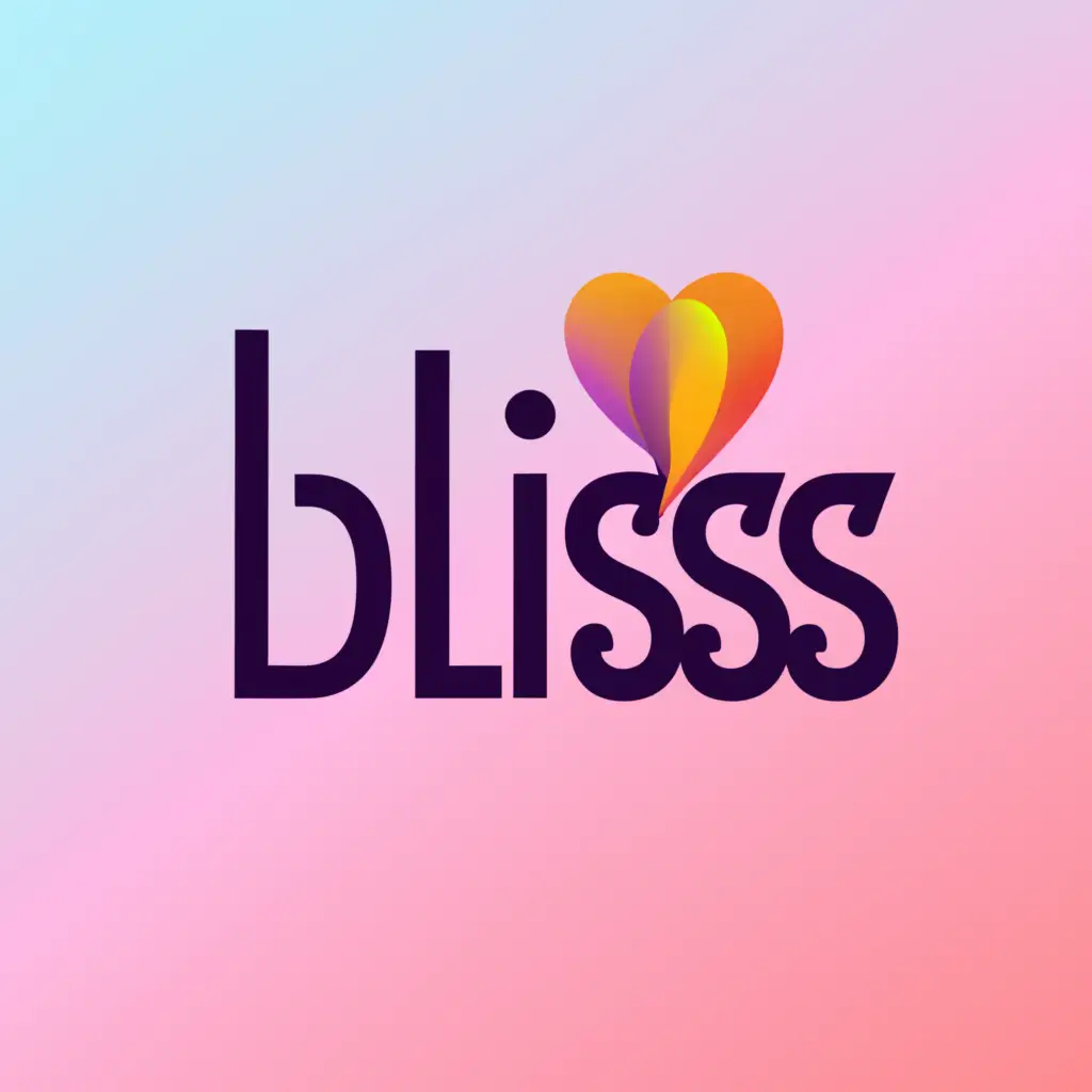 a logo design,with the text "BLISS", main symbol:HEART
,Minimalistic,be used in Entertainment industry,clear background