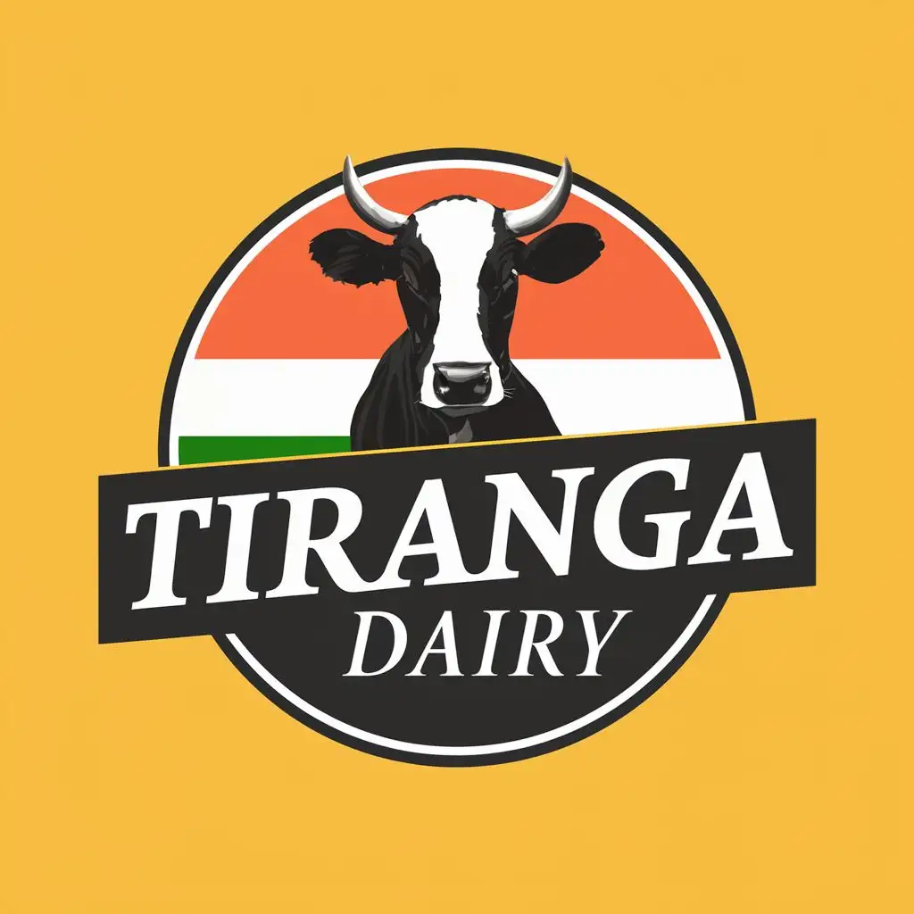 LOGO-Design-For-Tiranga-Dairy-Organic-Cow-Milk-Emblem-Inspired-by-Indian-Flag