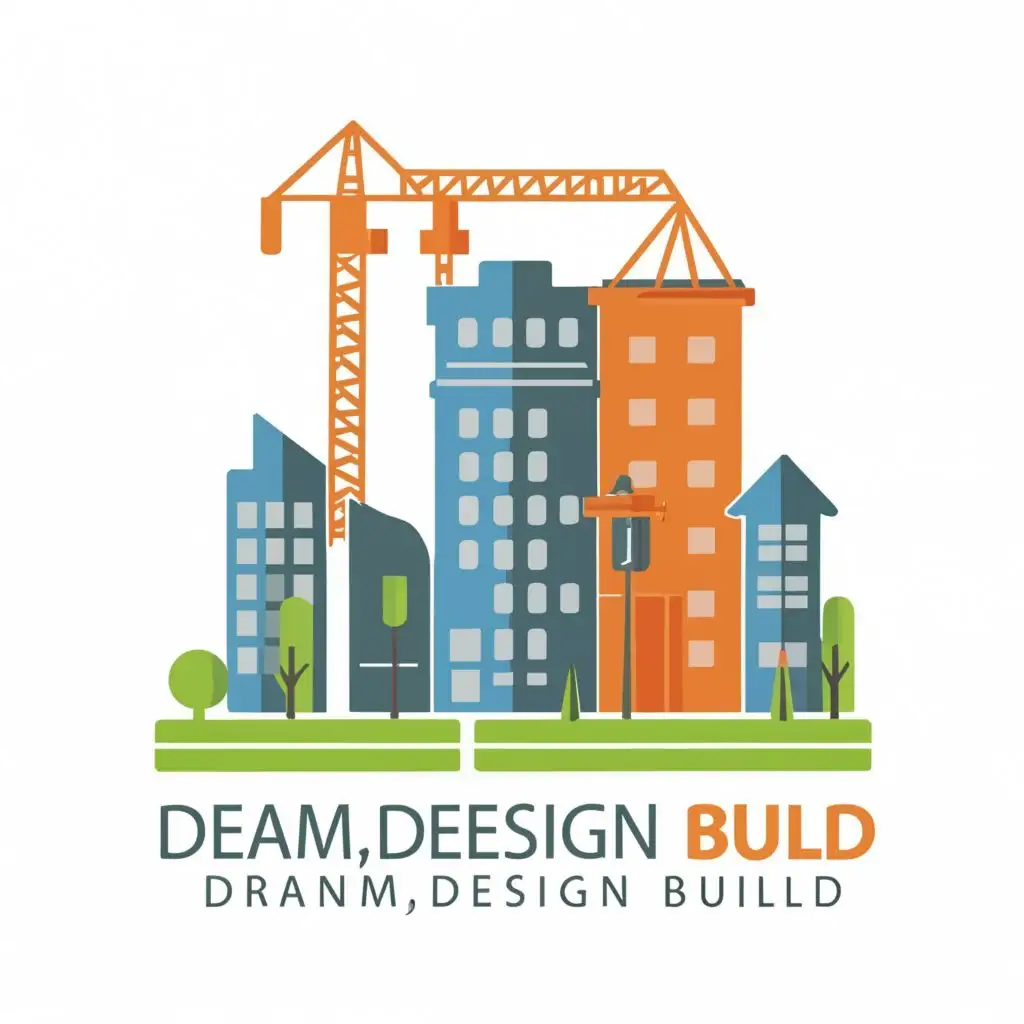 logo, Buildings, with the text "DDB(DREAM,DESIGN AND BUILD))", typography, be used in Construction industry