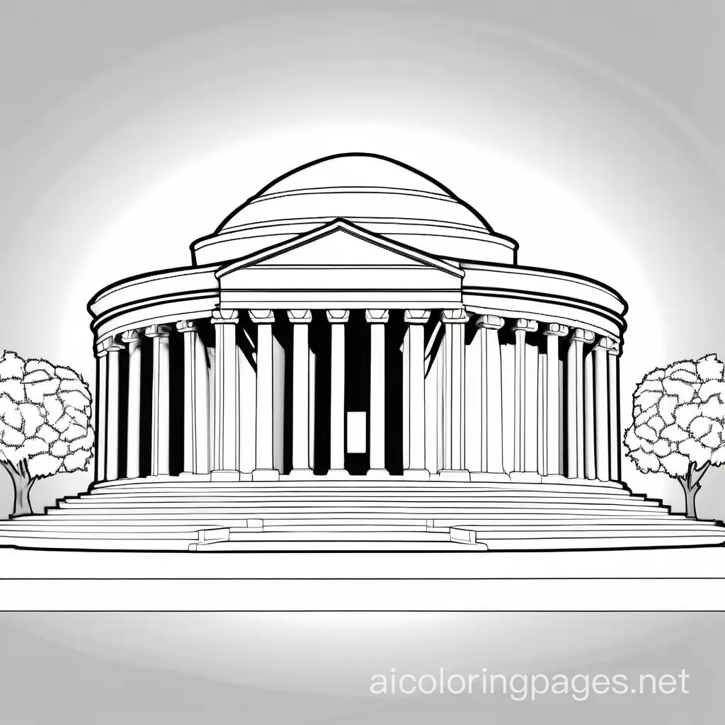 Jefferson-Memorial-Coloring-Page-Simple-Line-Art-for-Kids