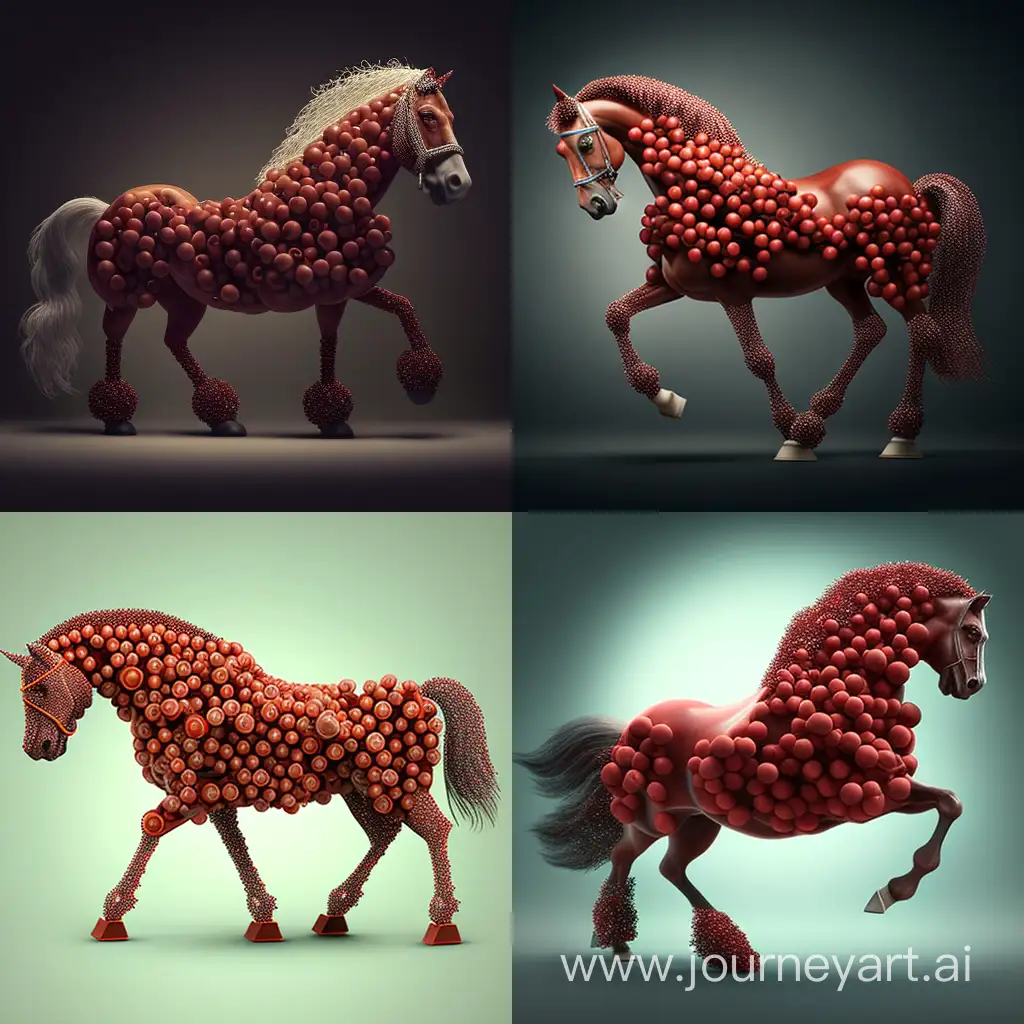 A horse made of meatballs