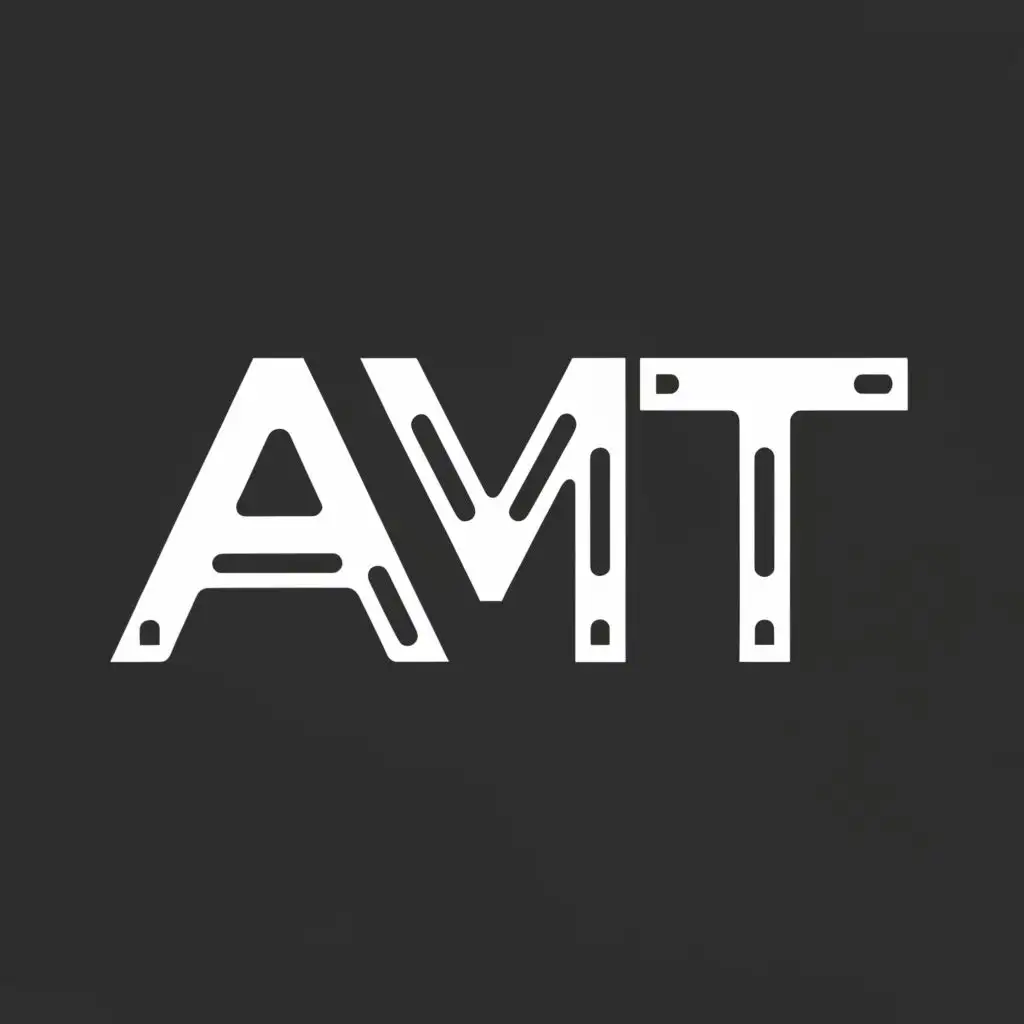 logo, amt words combined

, with the text "AMT", typography