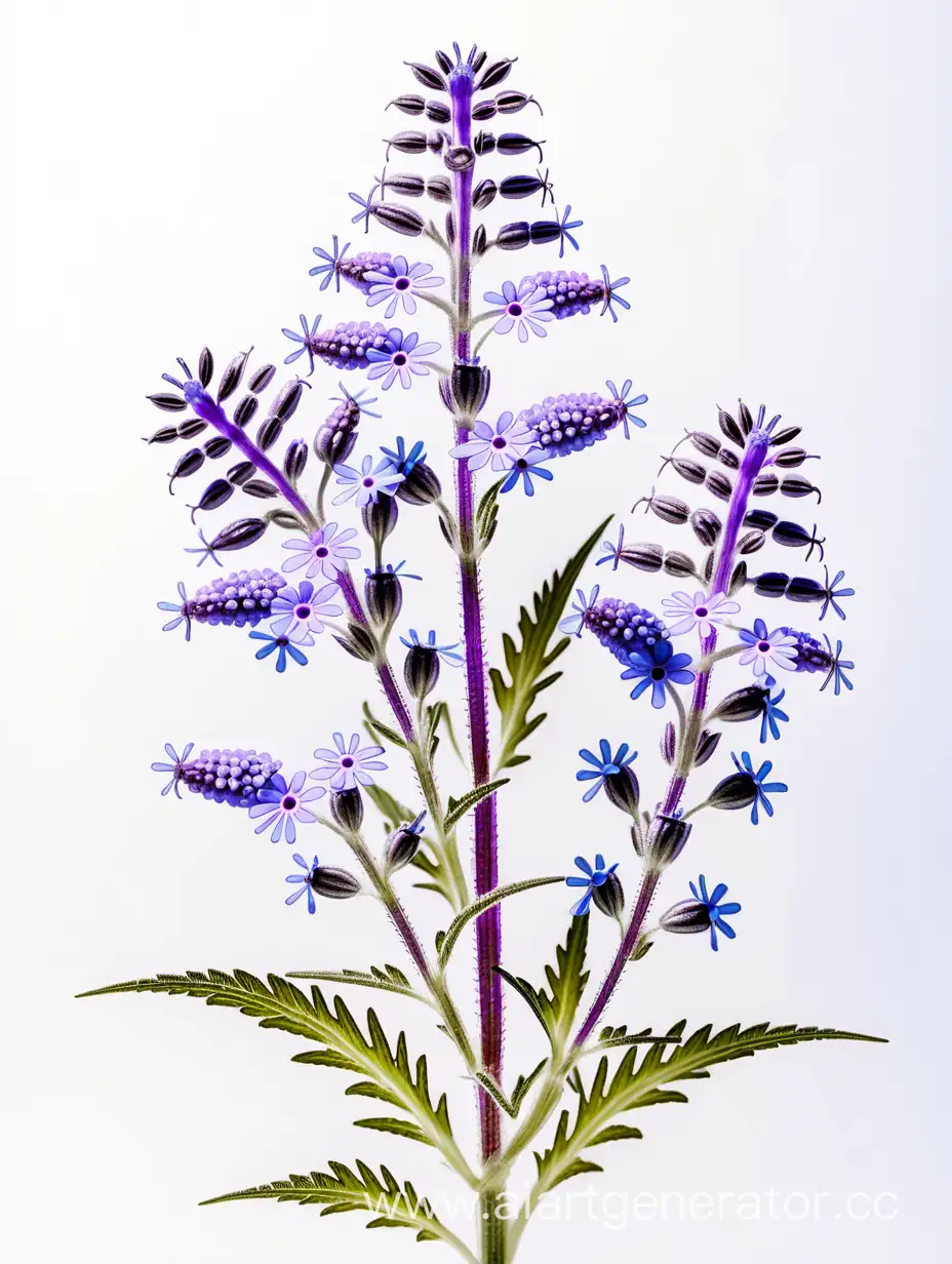 big flower Blue Vervain on white backgrond