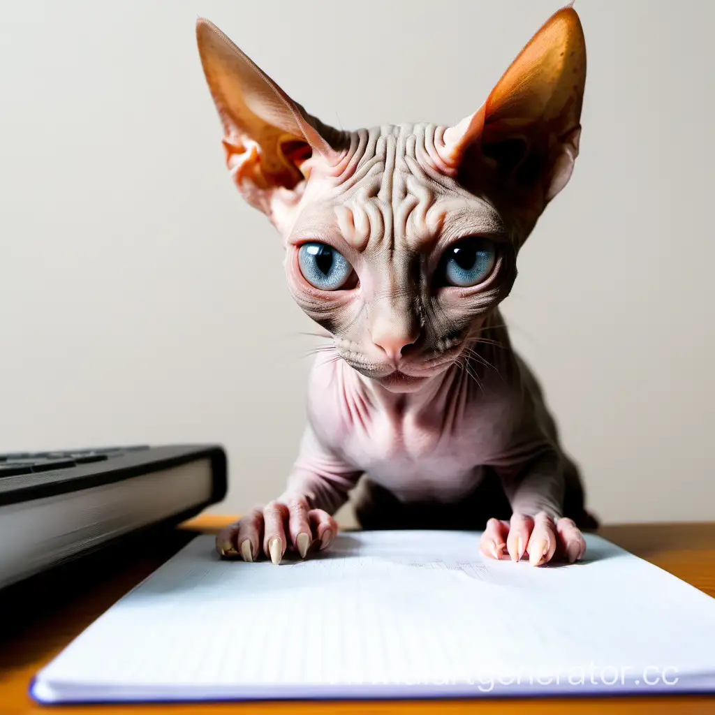 Clever-Cat-Engaged-in-Homework