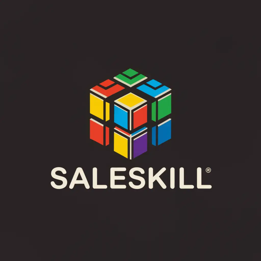 a logo design,with the text "SaleSkill", main symbol:Rubik's Cube,Moderate,be used in Retail industry,clear background