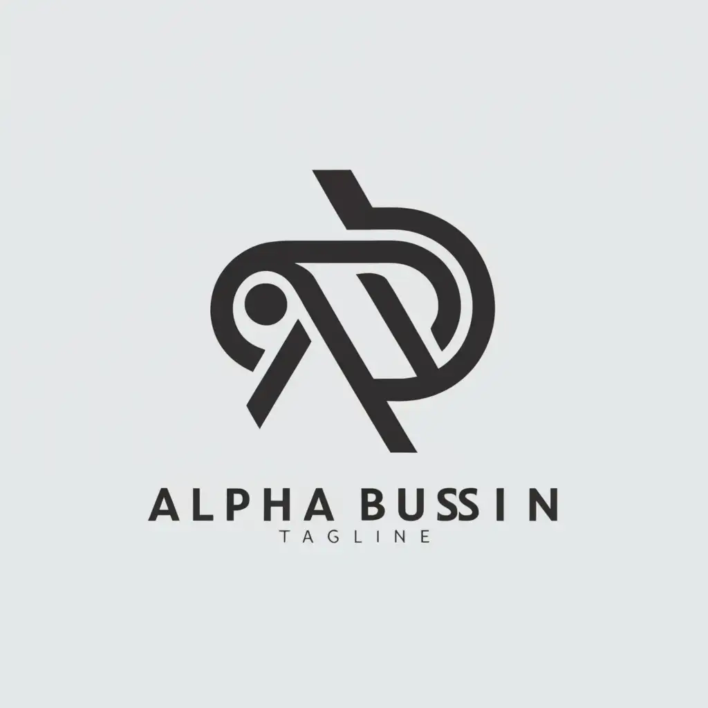 a logo design,with the text "Alpha Bussin", main symbol:AB,Minimalistic,clear background