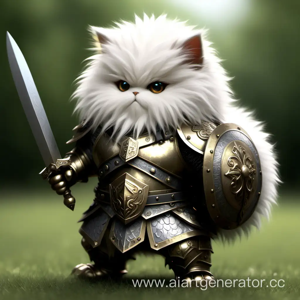 Adorable-Fluffy-Warrior-Toy-in-Enchanting-Forest-Setting