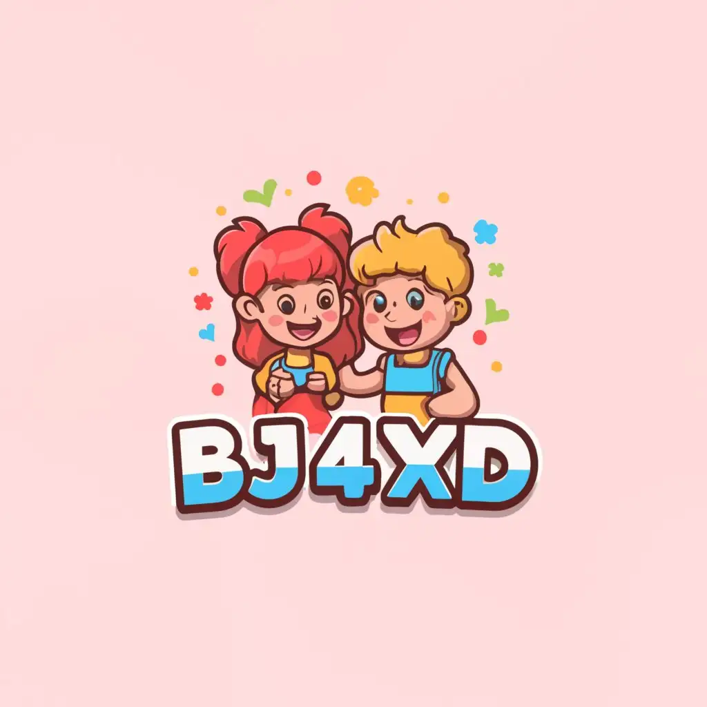 a logo design,with the text 'bj4xd', main symbol:Girls Chat with Boys,Moderate,clear background