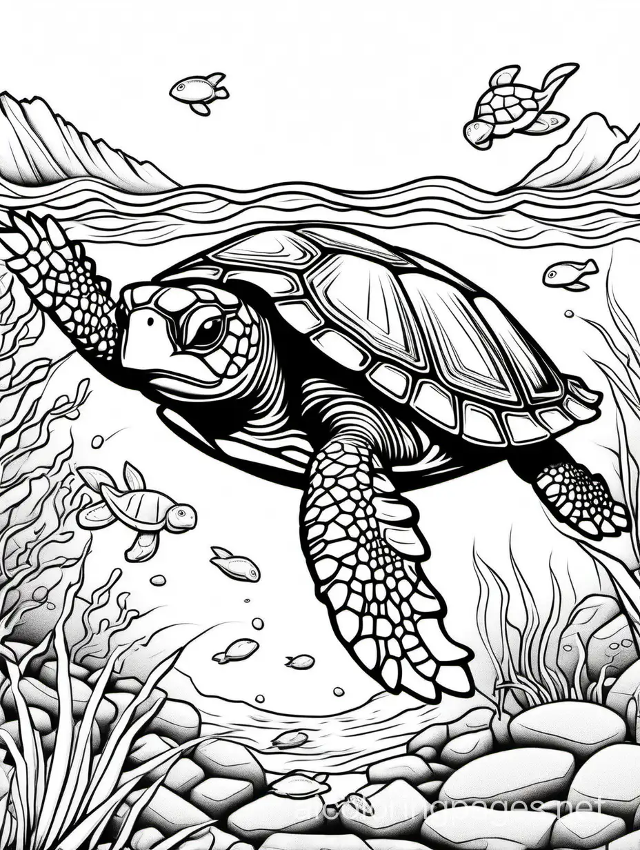 OceanThemed-Stone-Turtle-Coloring-Page-for-Kids