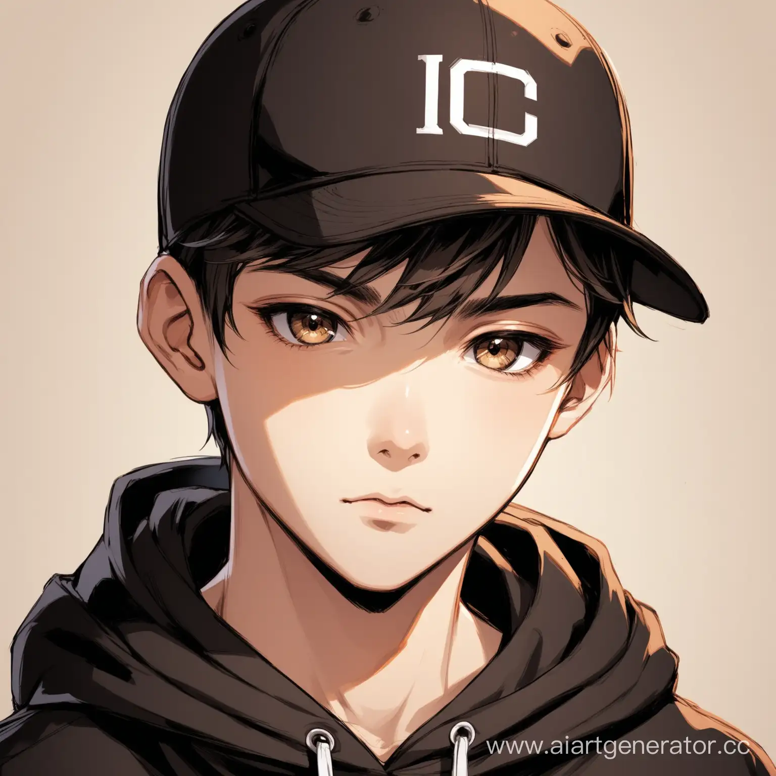 Adolescent-Boy-in-Stylish-Black-Sports-Hoodie-and-Cap