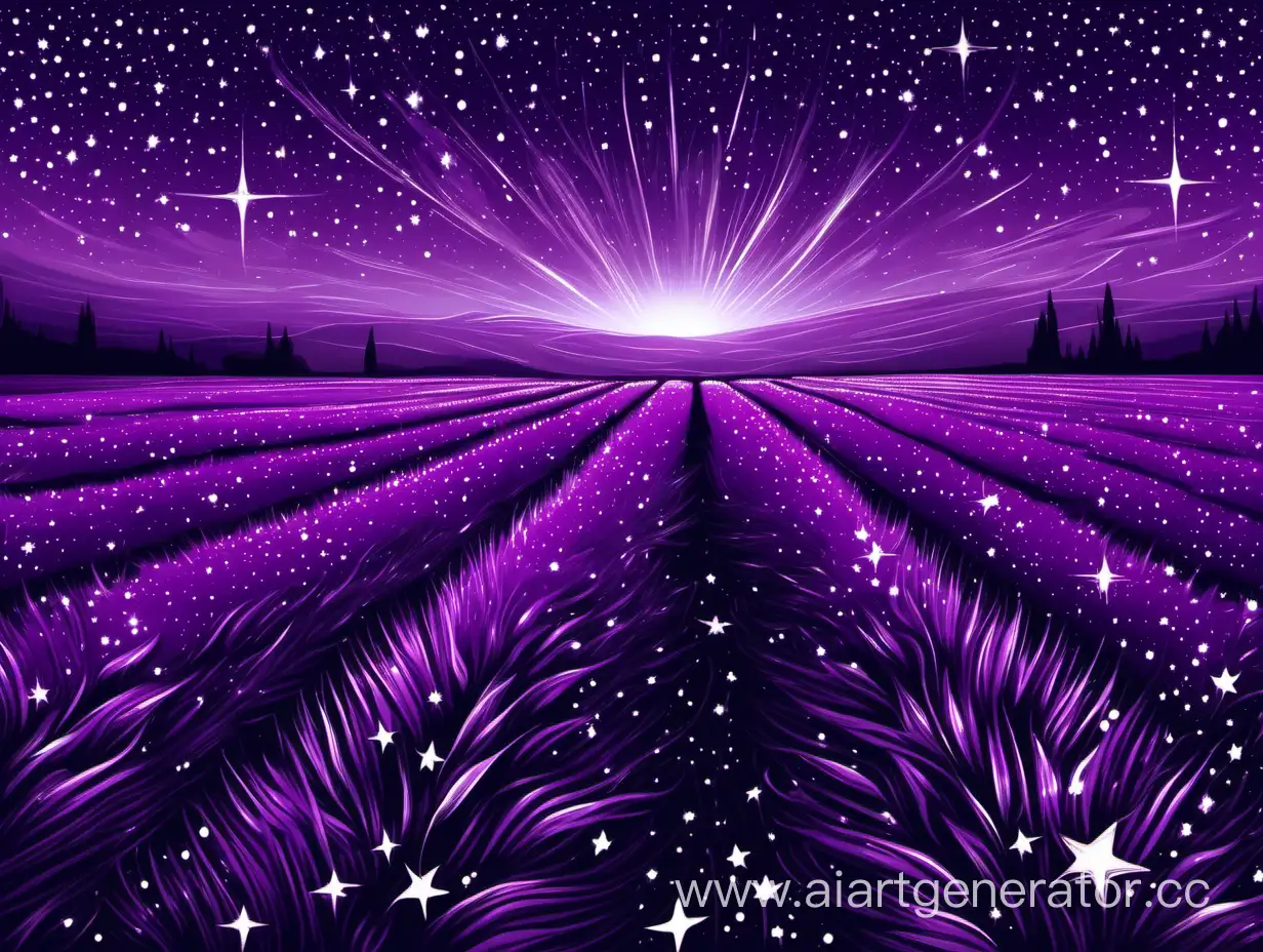 фиолетовые цвета. поле и звёзды