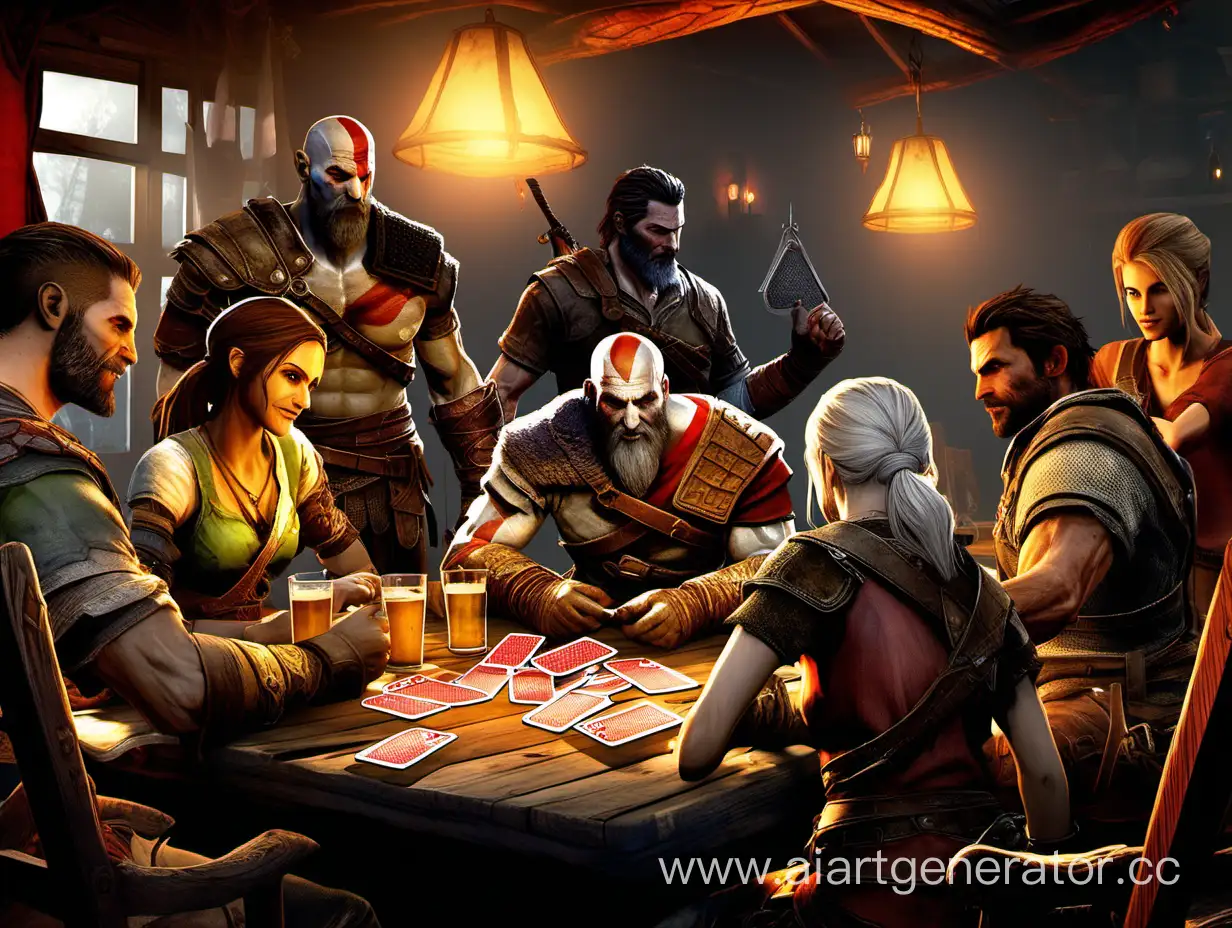 Legendary-Video-Game-Heroes-Gather-for-Card-Game-Night-at-the-Tavern