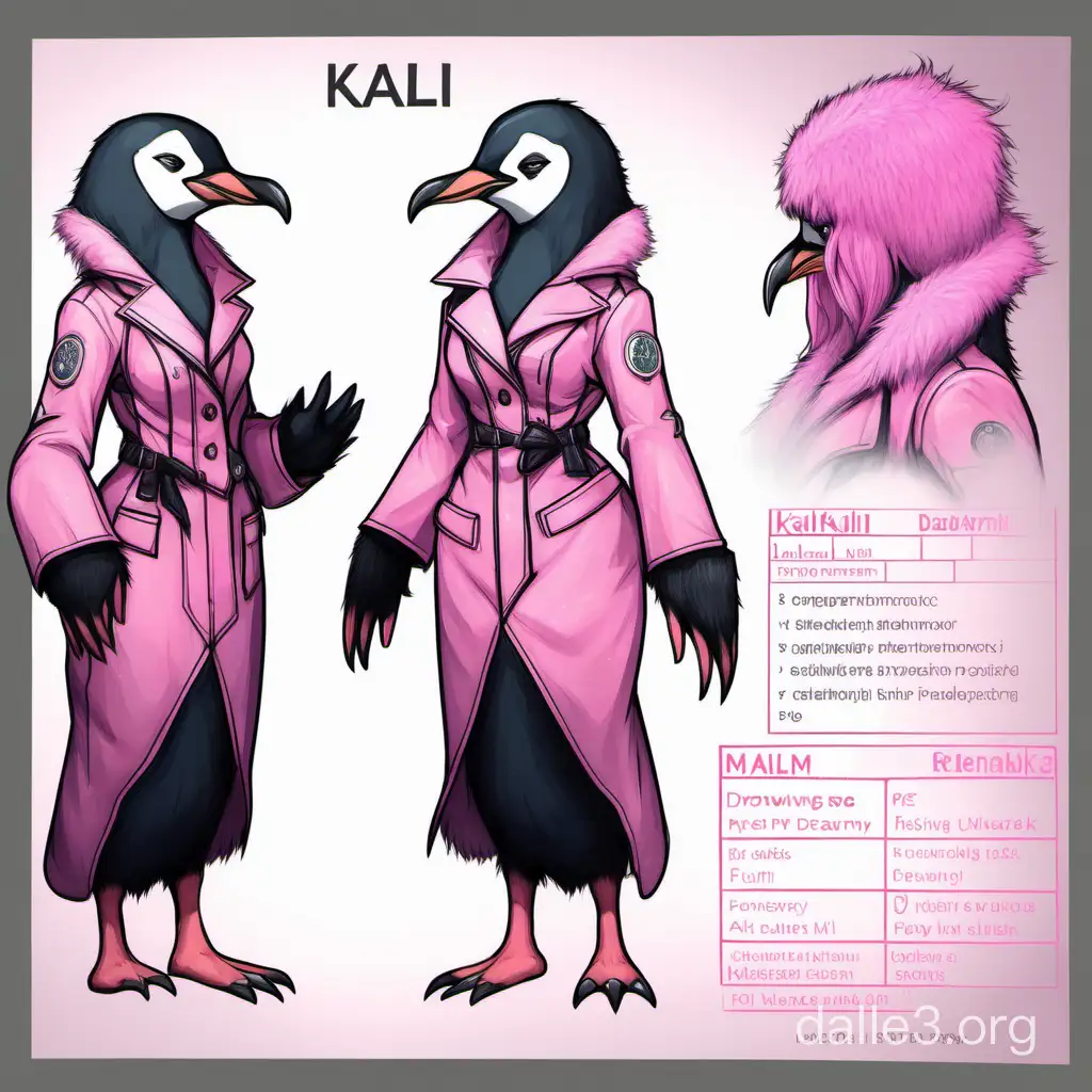 Anthropomorphic Furry Penguin Drawing Reference Meet Kali with Pink ...