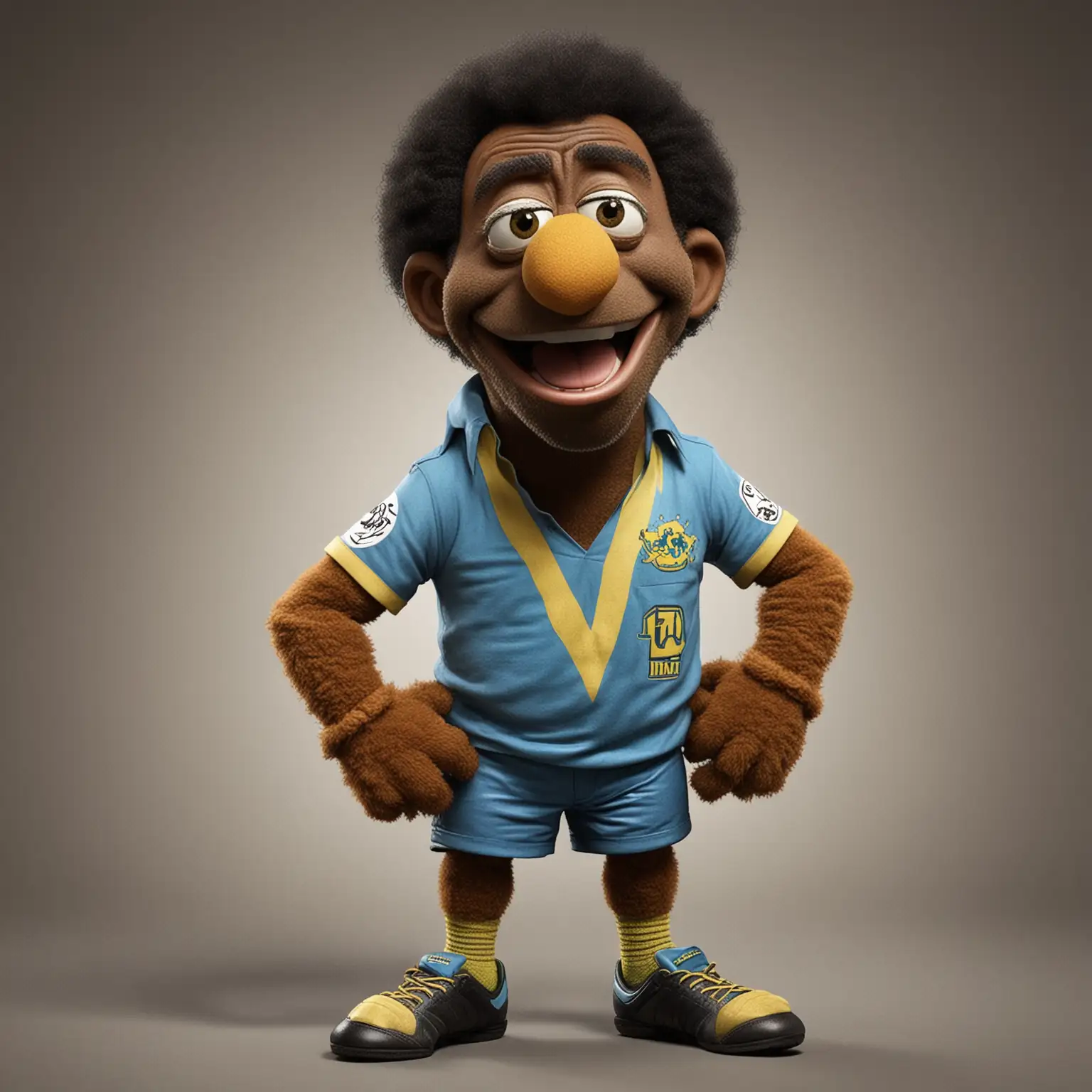 Pelé in the style of the Muppets.