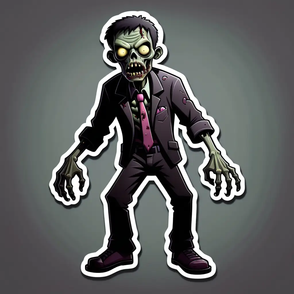 Mysterious Full Body Dark Black Shadow Zombie Sticker Icon