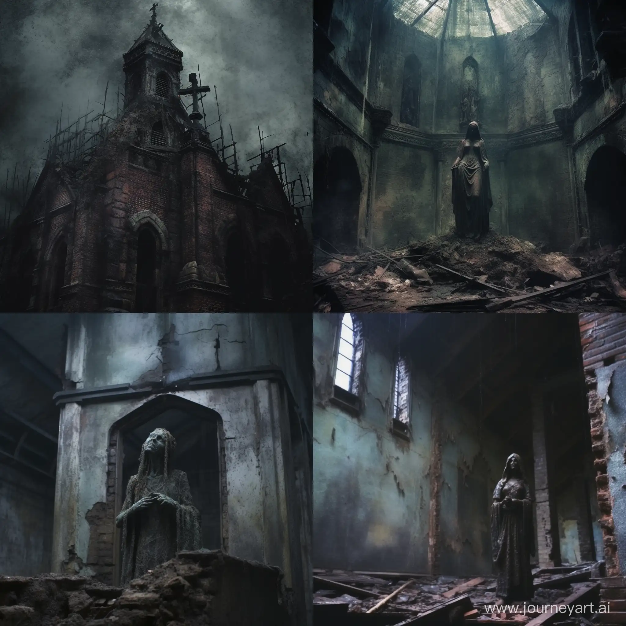 Decrepit-Abandoned-Church-in-Beksinski-Style