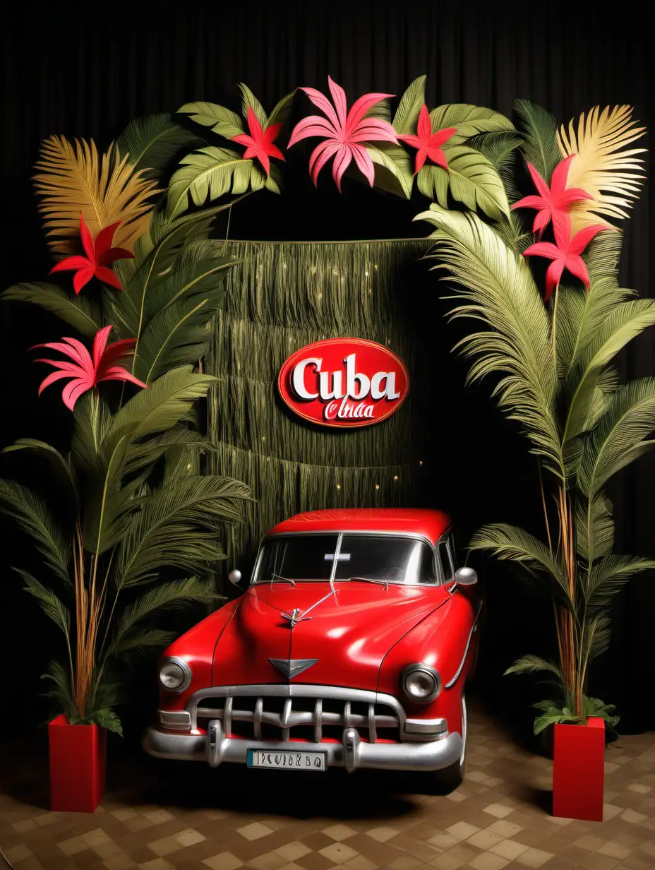 Elegant Cuba Havana Event Photobooth Decoration