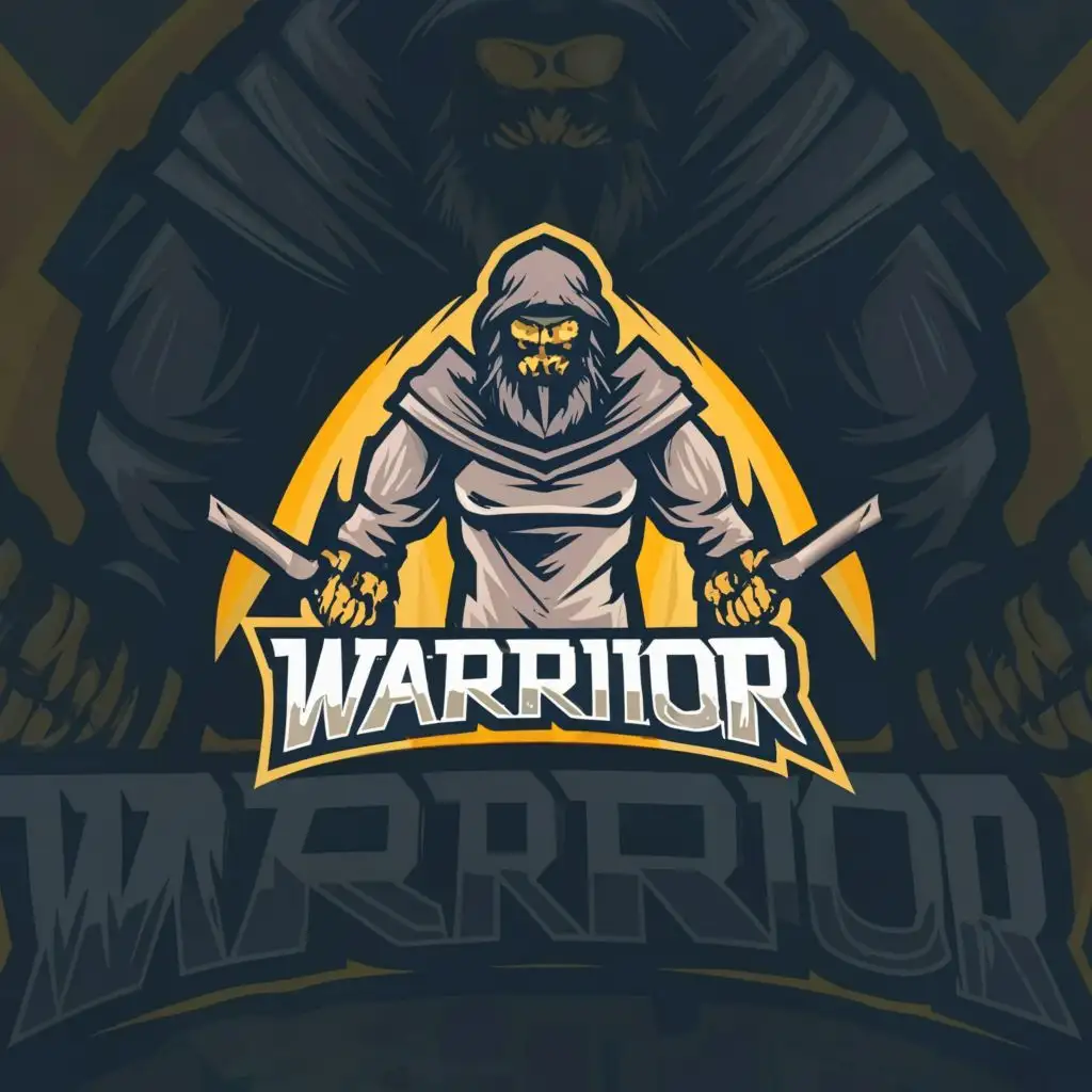 logo, khaled, with the text "warrior", typography, be used in Entertainment industry
