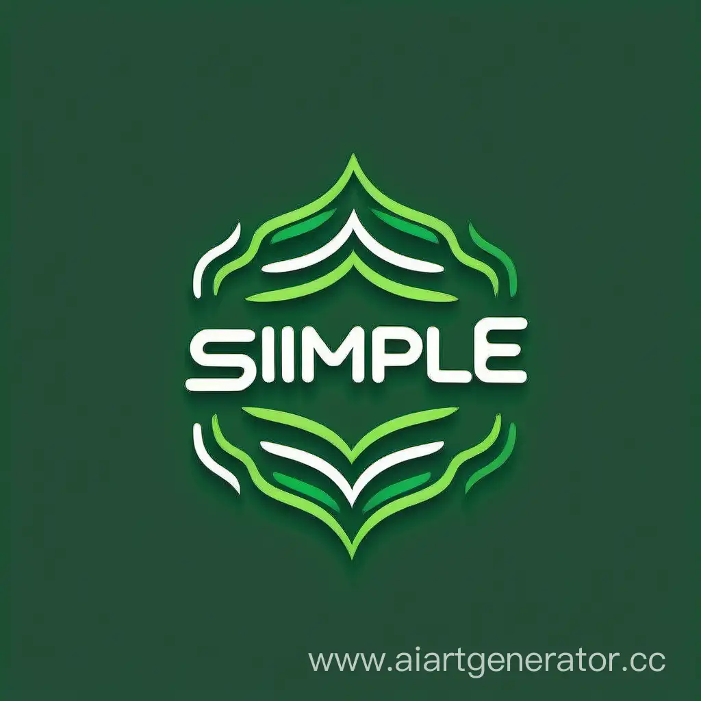 Simple logo of a green border three colors .background.