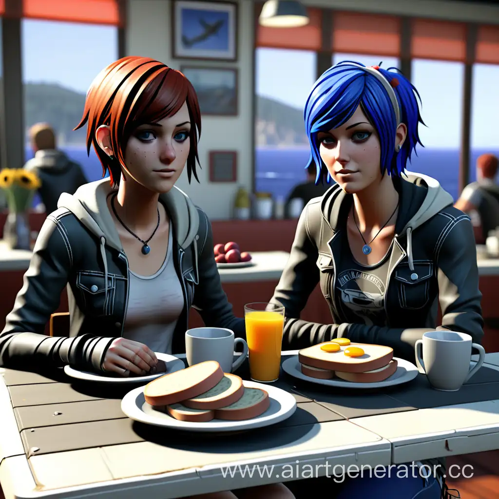 Chloe-Price-and-Max-Caulfield-Enjoy-Breakfast-at-Two-Whales-Diner