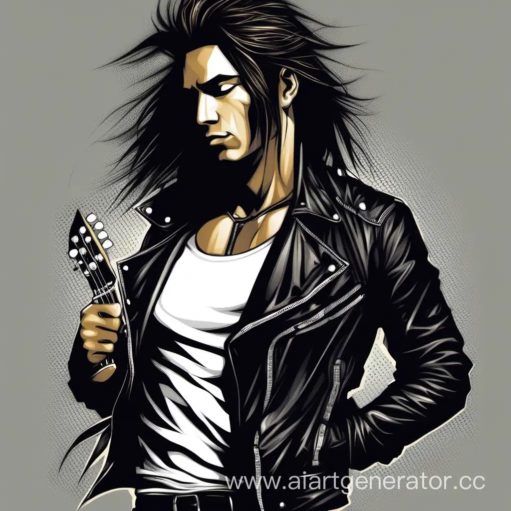 Rock-Musician-in-Stylish-Black-Jacket-and-White-TShirt