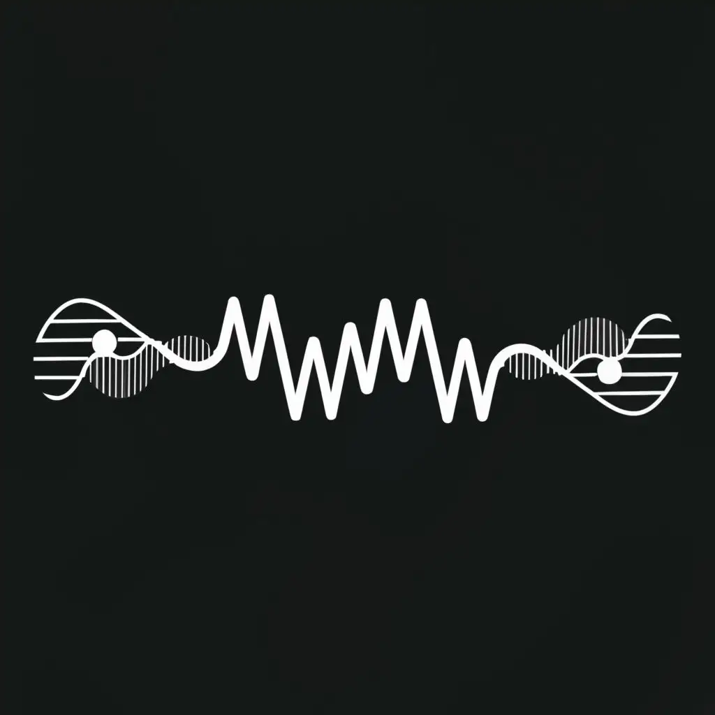 logo, black or white sound wave,infinity design, with the text "sound wave", typography, be used in Technology industry