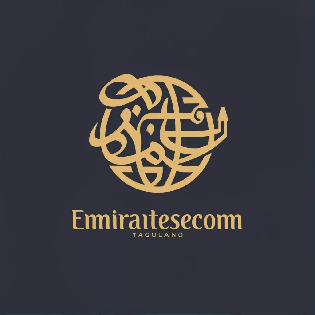 logo, Arabic Calligraphy,Global Icon,Shopping Cart, with the text "EmiratesEcom", typography, be used in Retail industry