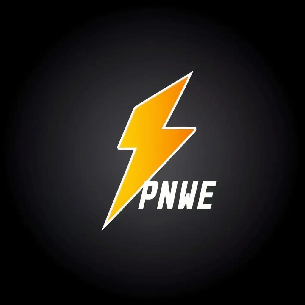 logo, lightning bolt, with the text "PNWE", typography, be used in Construction industry