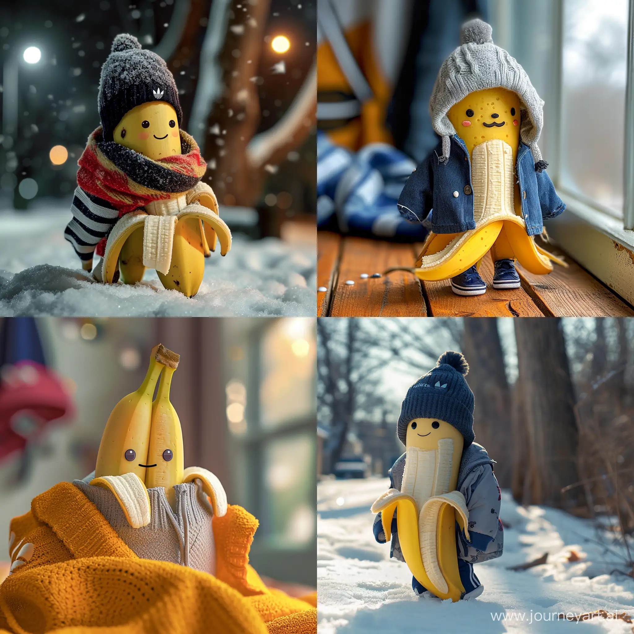 Adorable-Banana-in-Winter-Wearing-adidas-Outfit