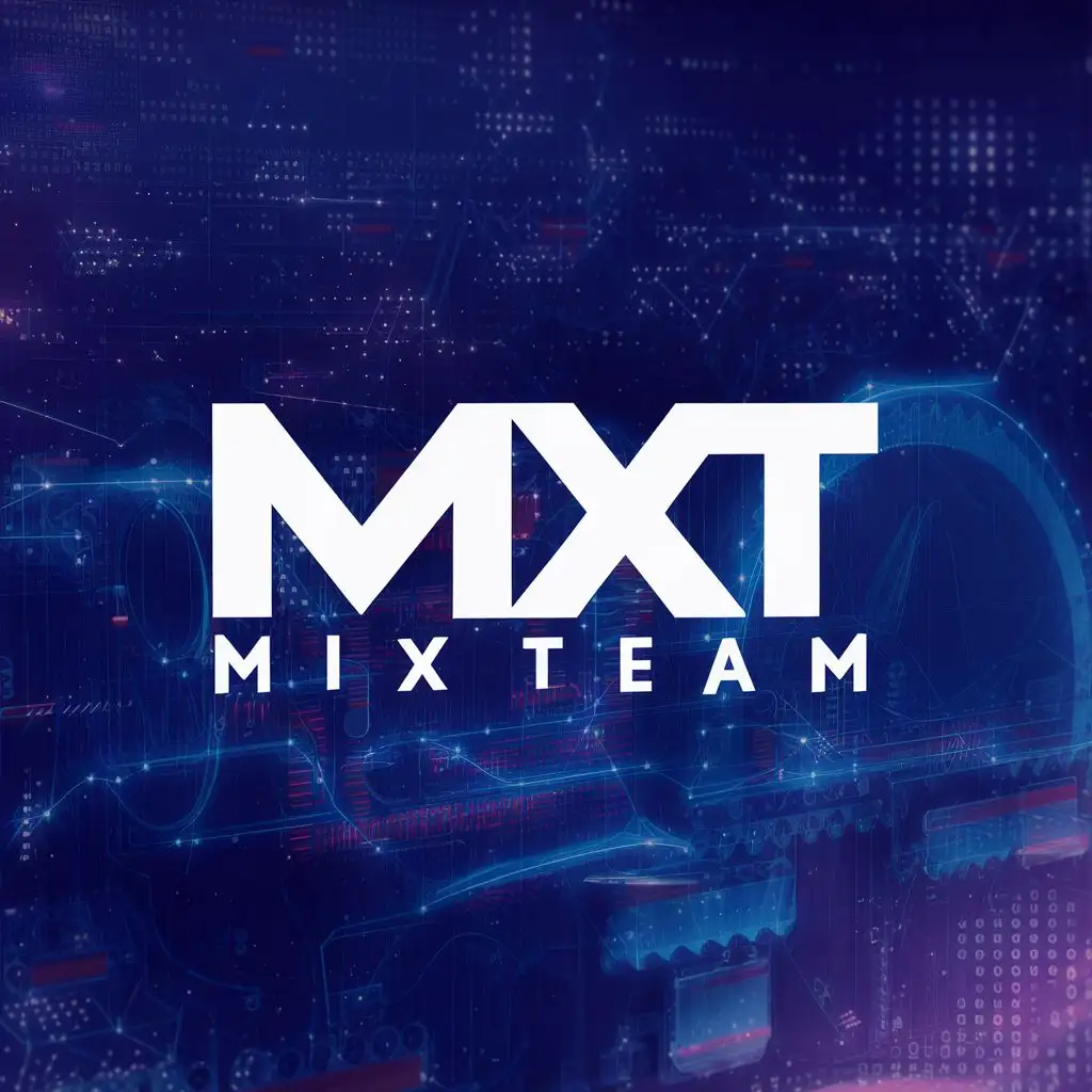 logo, MXT, with the text "Mix Team", typography, be used in Technology industry