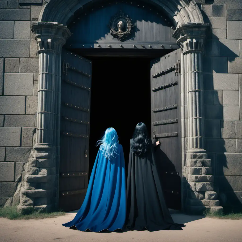 Mystical Women Welcoming the Enchanted Castle Gates