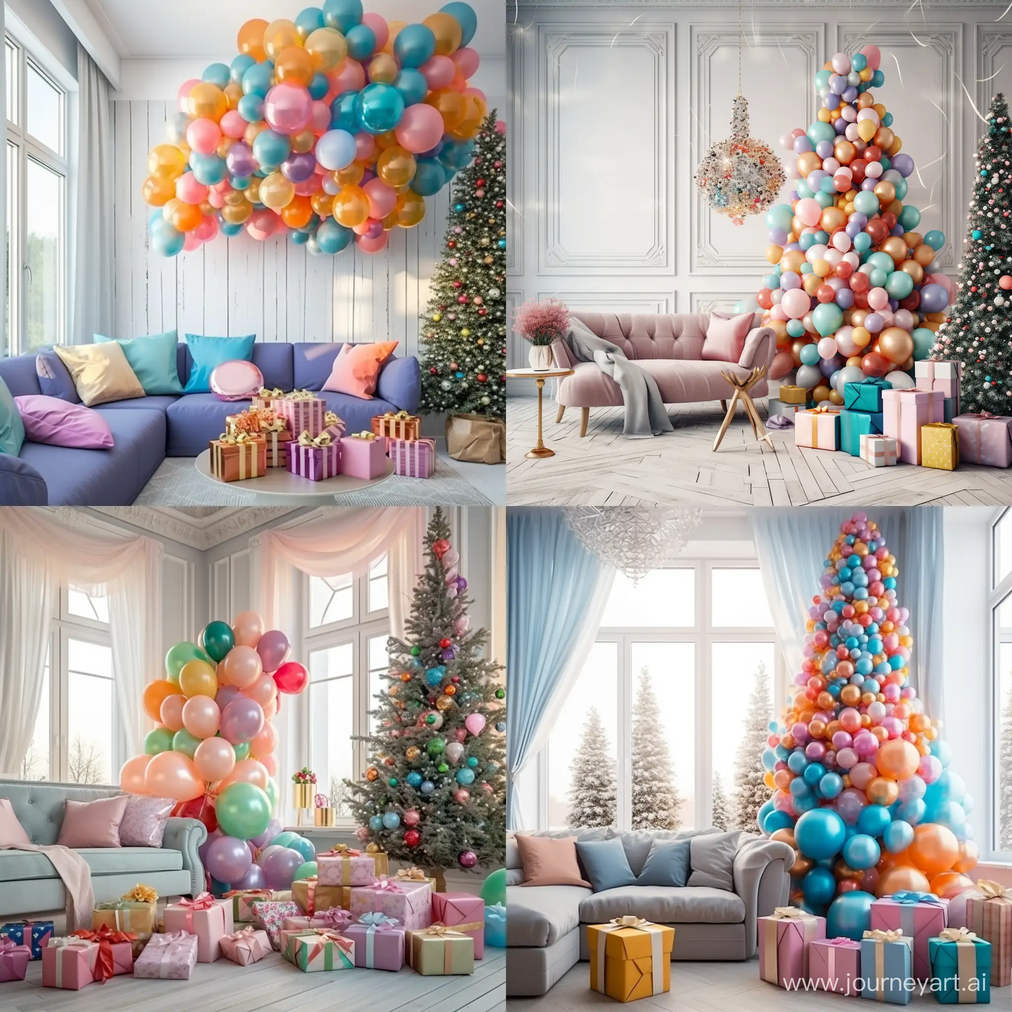 Festive-Christmas-Day-Room-with-Colorful-Balloons-and-Gifts