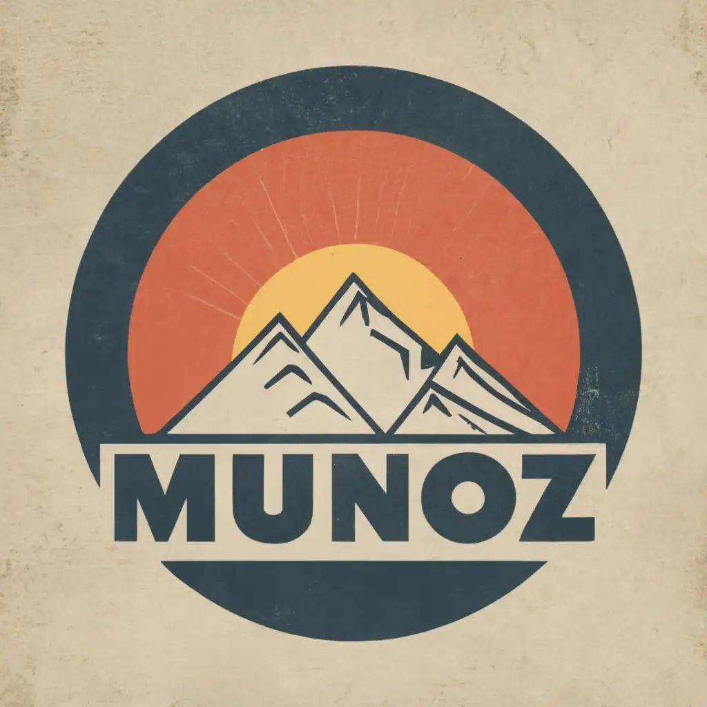 LOGO-Design-For-Munoz-Retro-Hill-Silhouette-with-Sun-Backdrop-and-Elegant-Typography