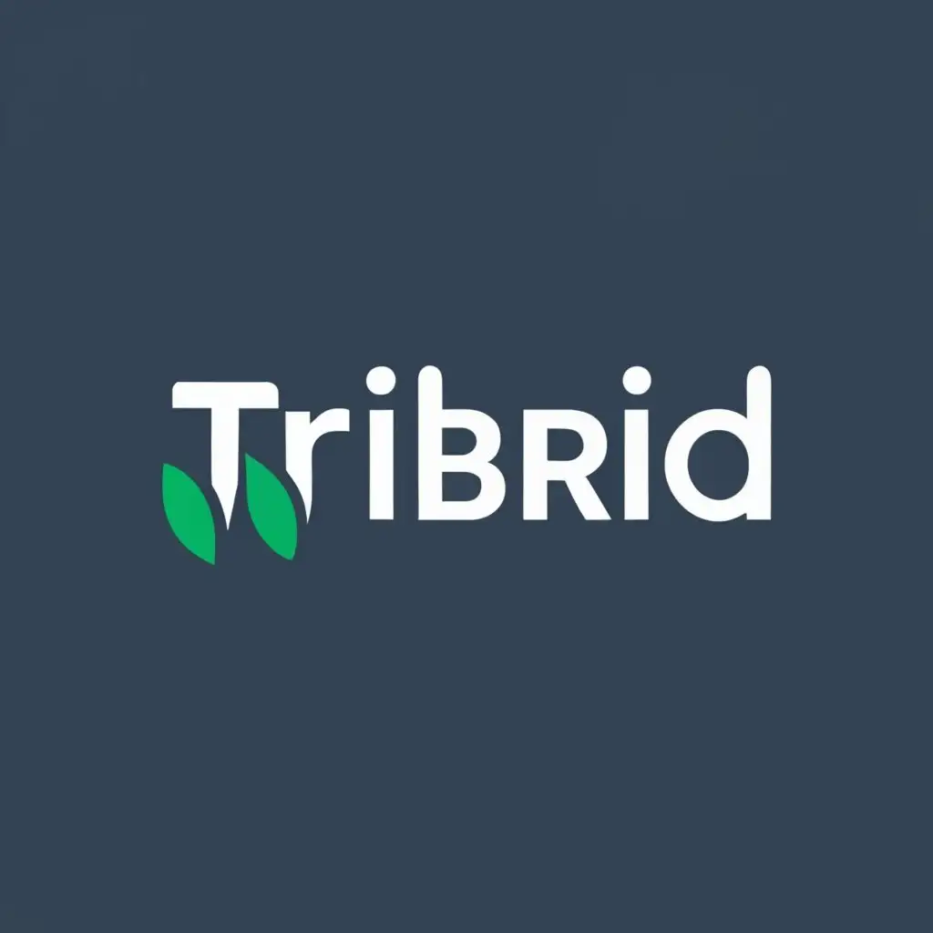 logo, Anything, with the text "Tribrid", typography, be used in Internet industry