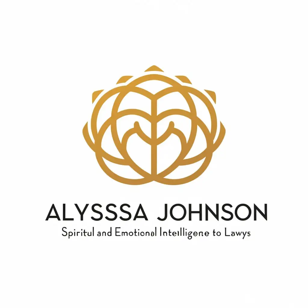 a logo design,with the text "Alyssa Johnson", main symbol:spiritual, emotional intelligence for lawyers,Minimalistic,be used in Education industry,clear background