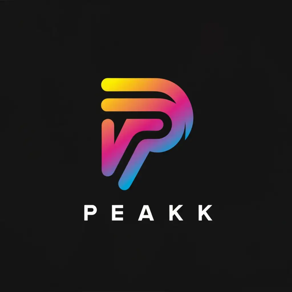 a logo design,with the text "Peak", main symbol:P,Moderate,be used in Internet industry,clear background