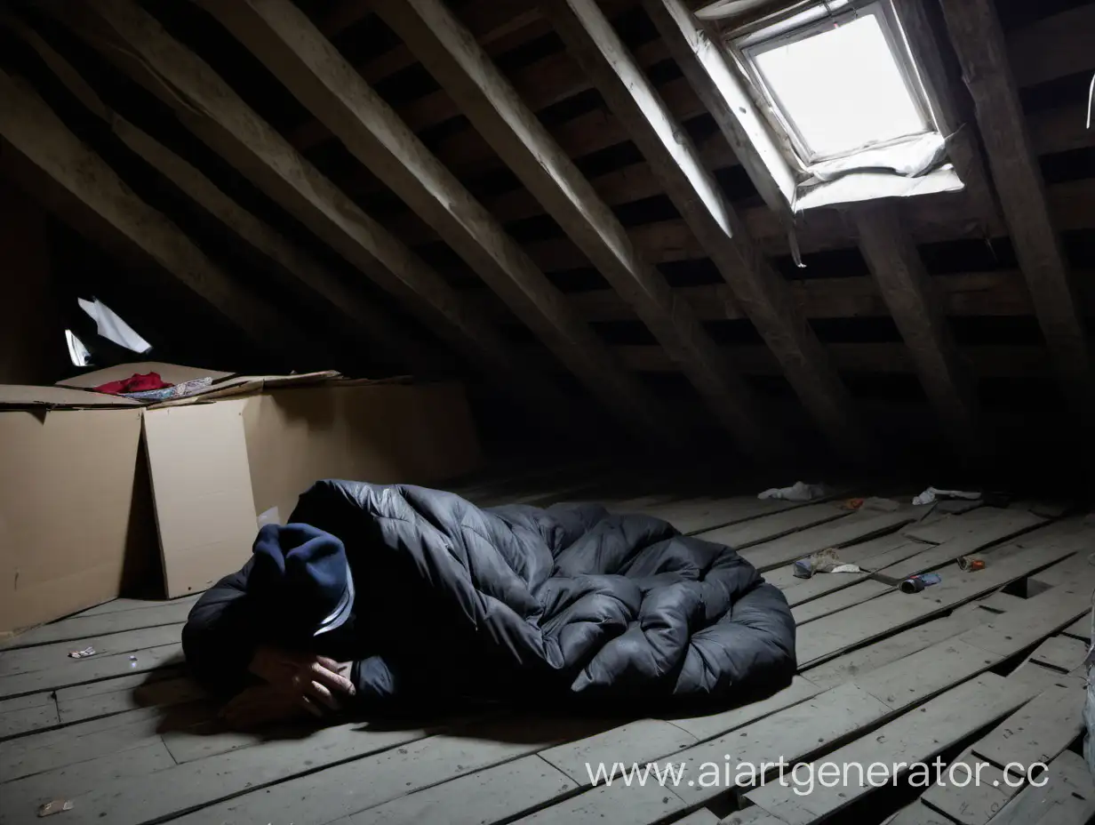 Homeless-Person-Sleeping-in-Ushanka-on-St-Petersburg-Attic