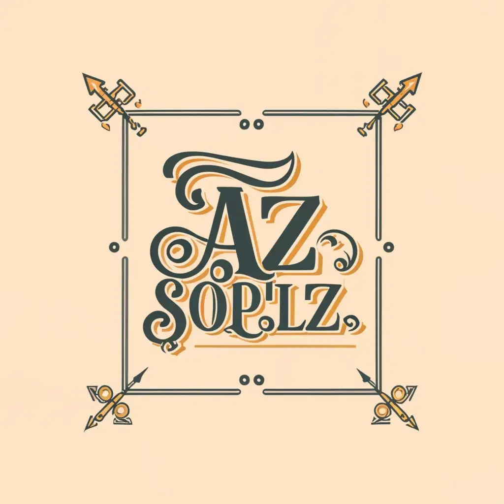 logo, Rectangular, with the text "Az Sorellaz", typography, be used in Entertainment industry