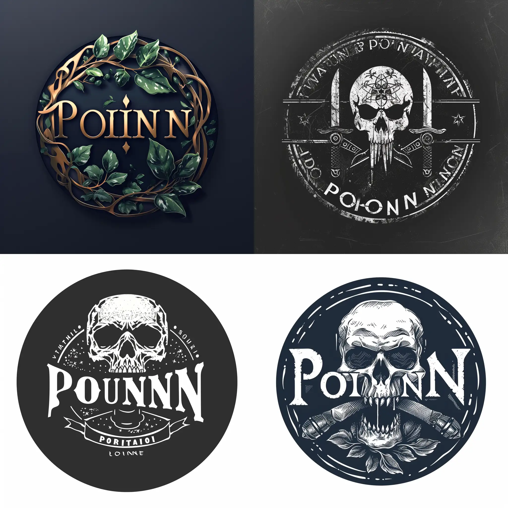 Circular-Poison-Logotype-on-Dark-Background