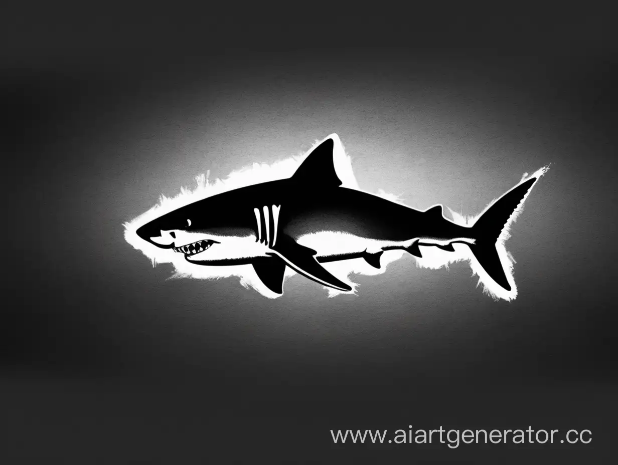 Mystical-Black-Ocean-with-Subtle-Shark-Art