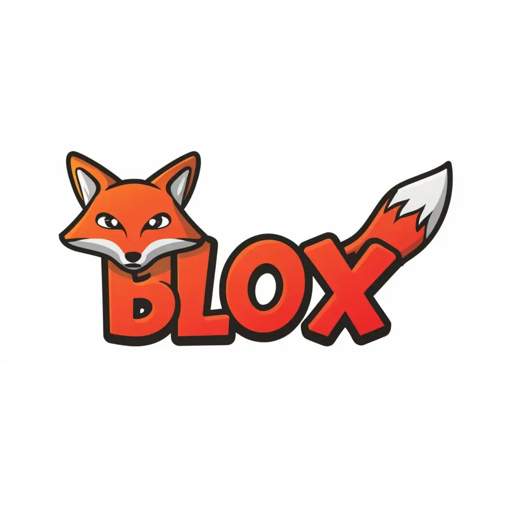 logo, fox, with the text "bloxy", typography