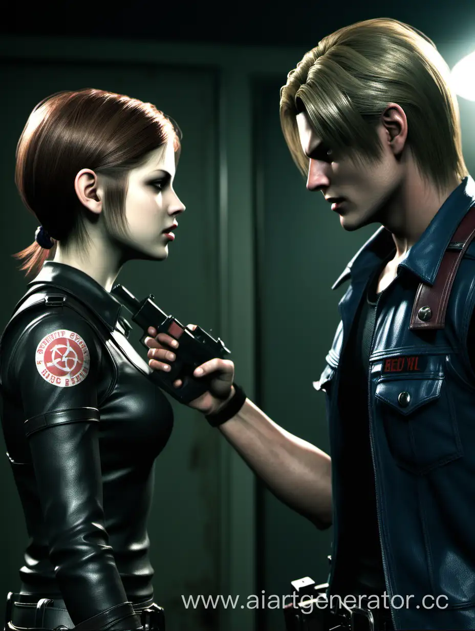 Young Leon Scott Kennedy from Resident Evil part 2 with punk girl