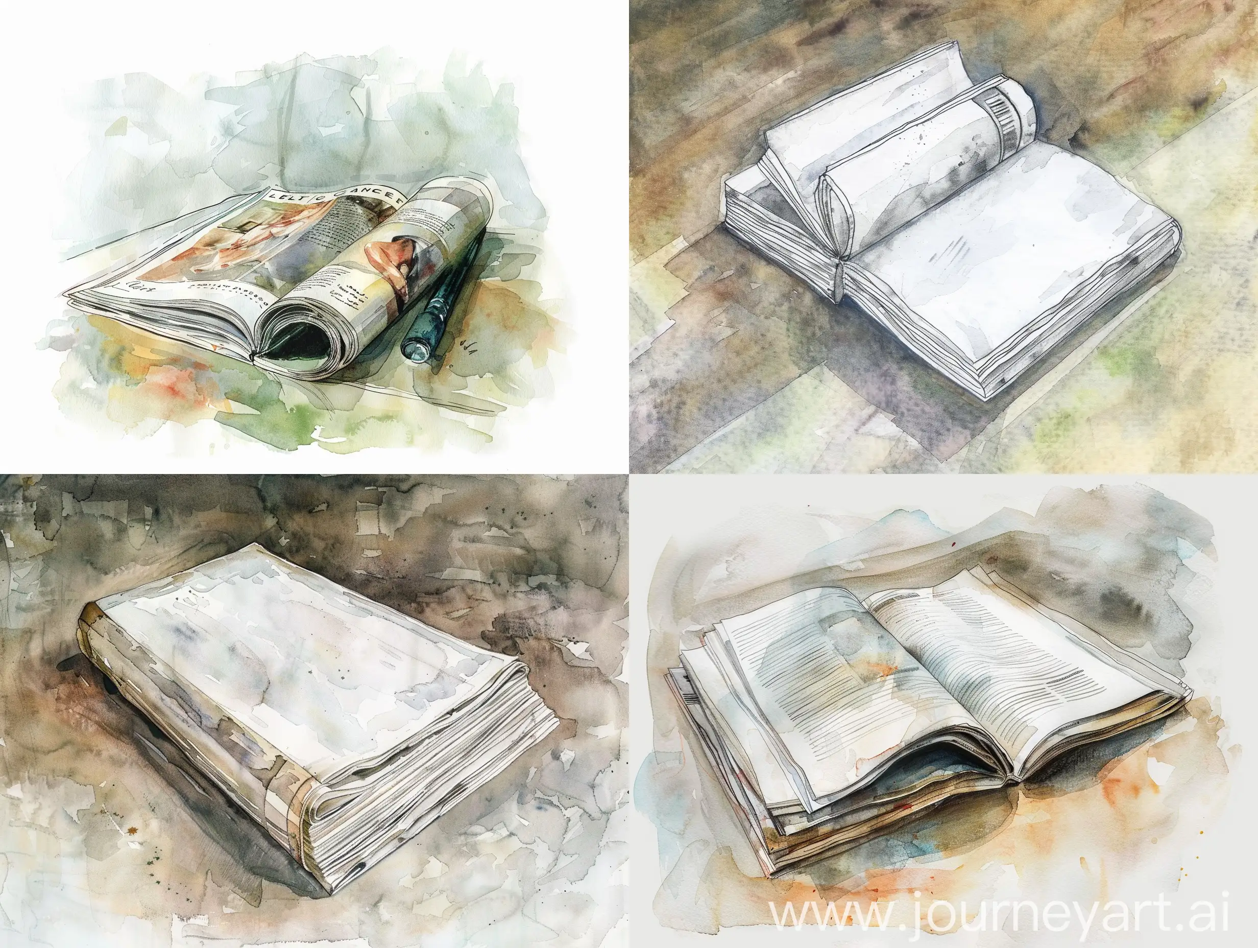 Elegant-Watercolor-Magazine-on-Wooden-Table