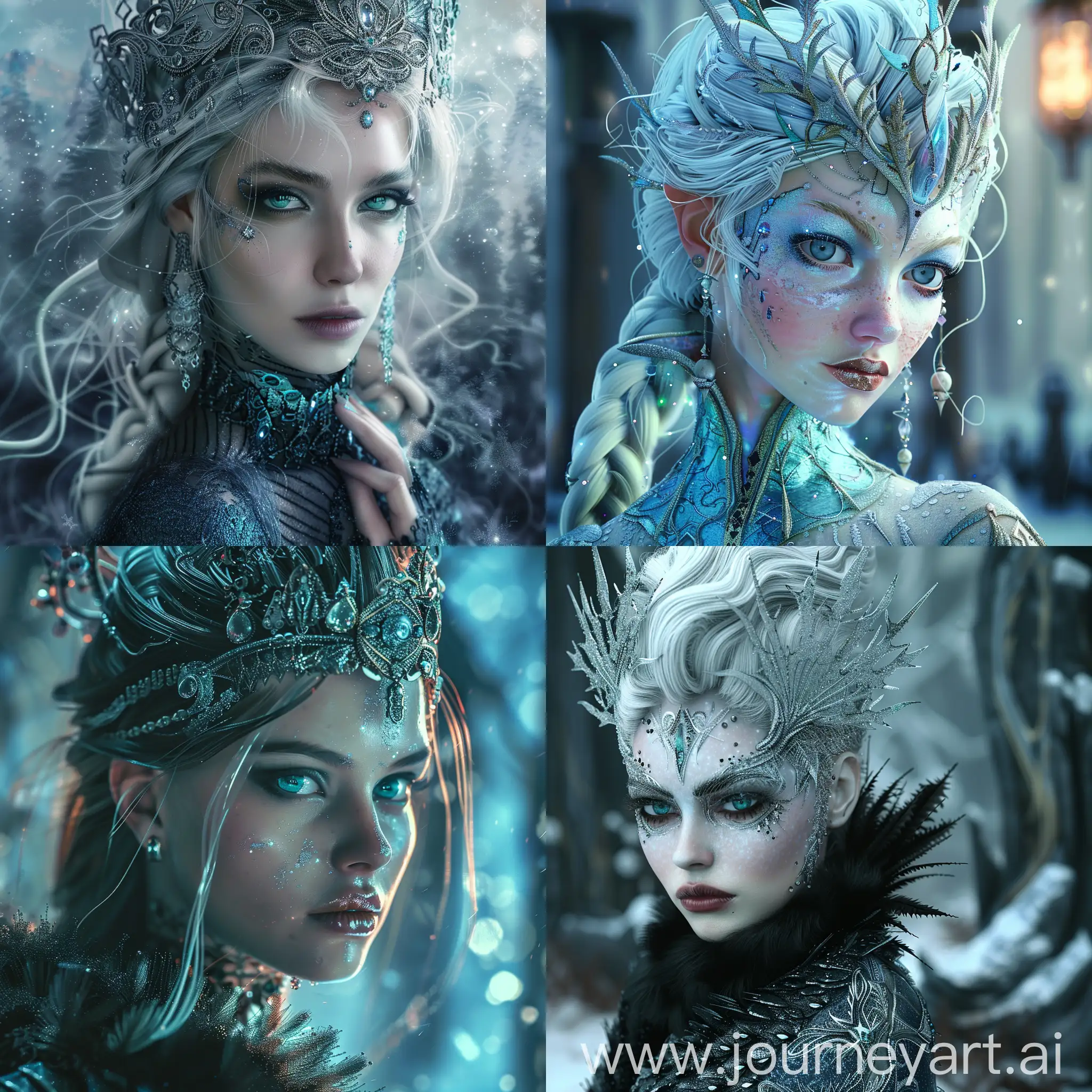 Frozen queen, fantasy, sci-fi, ultra quality, ultra detailed, realistic photo. 