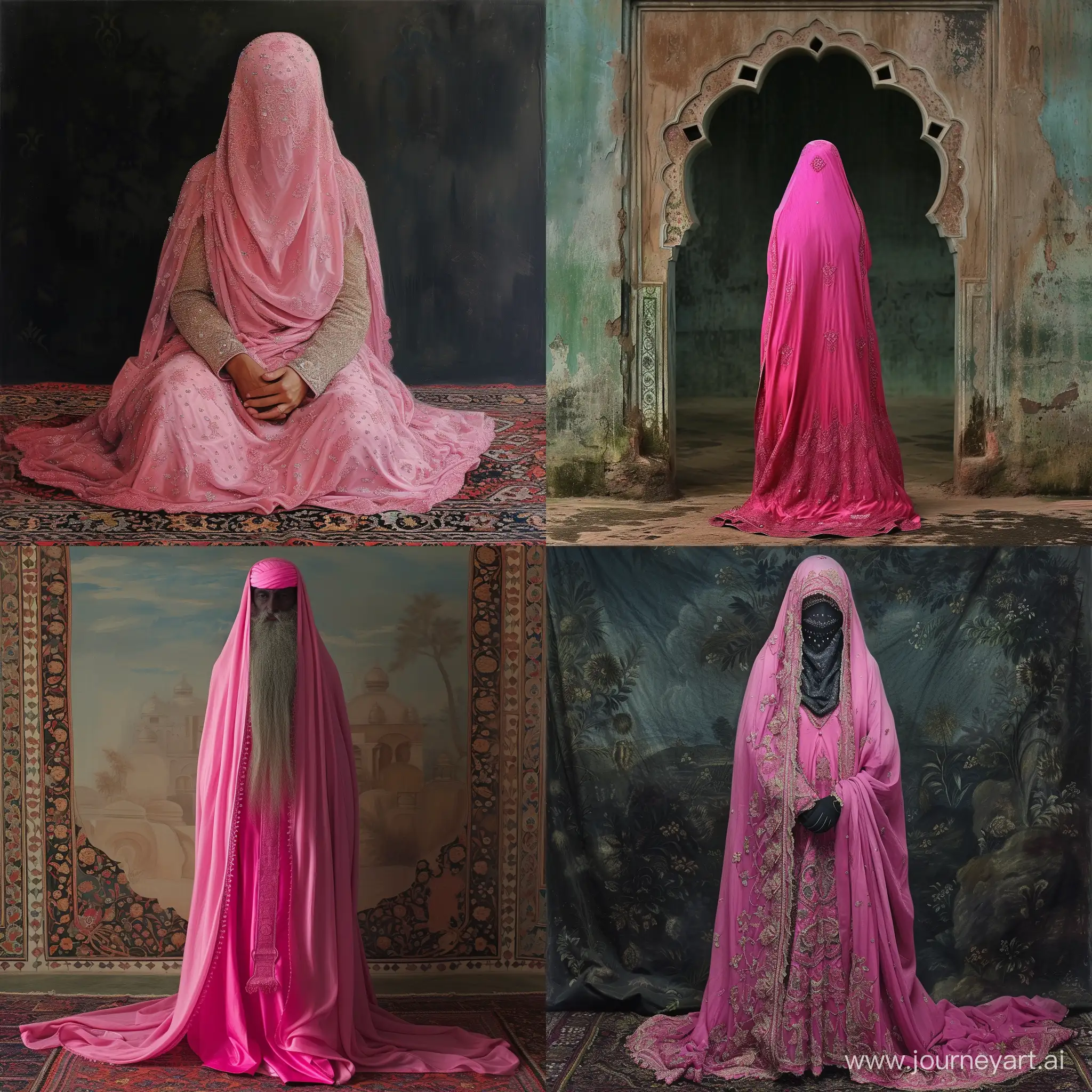 a mullah with pink dress