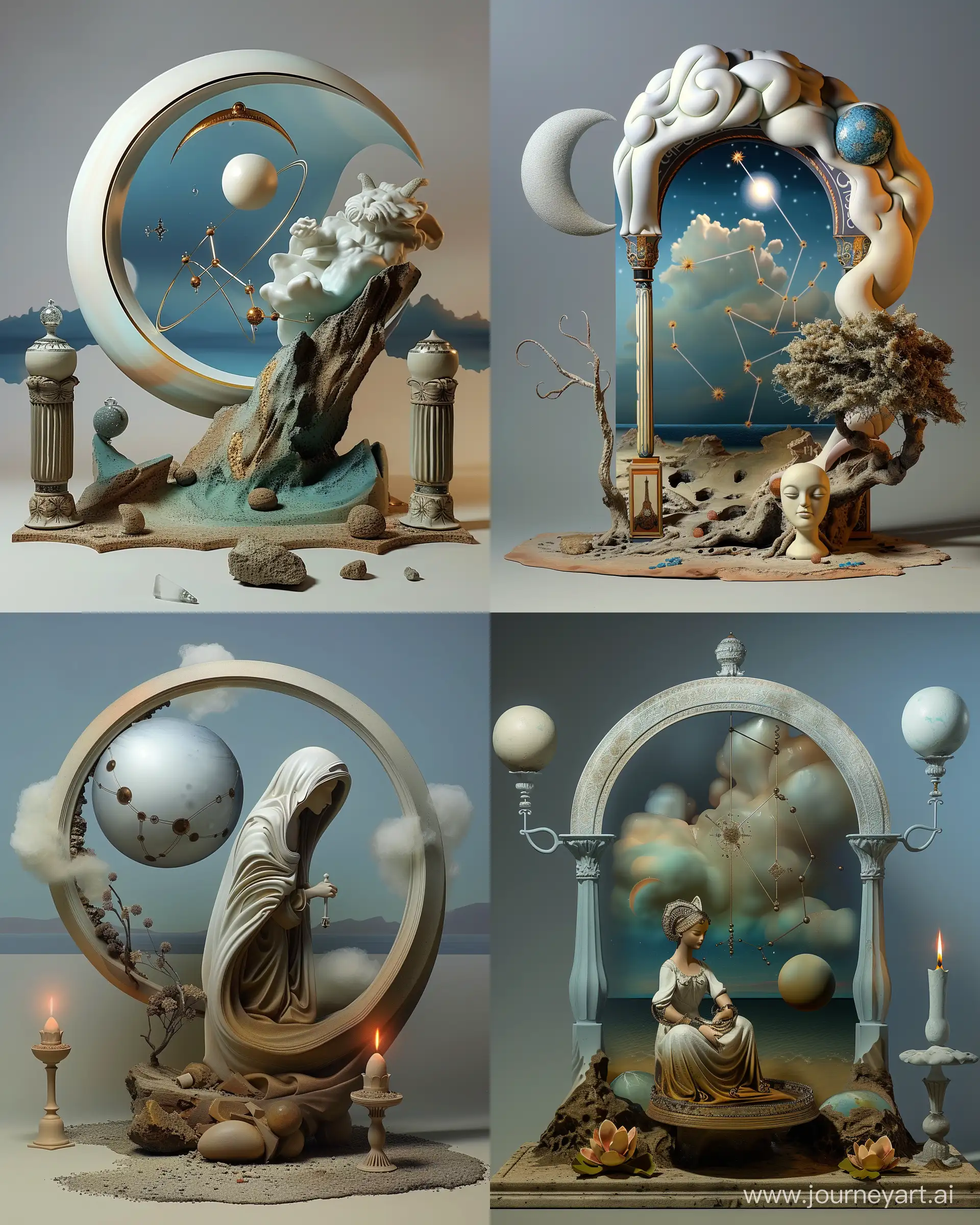 Surrealistic-Persian-Astrology-Sculpture-Abstract-Art-in-a-Poetic-Environment