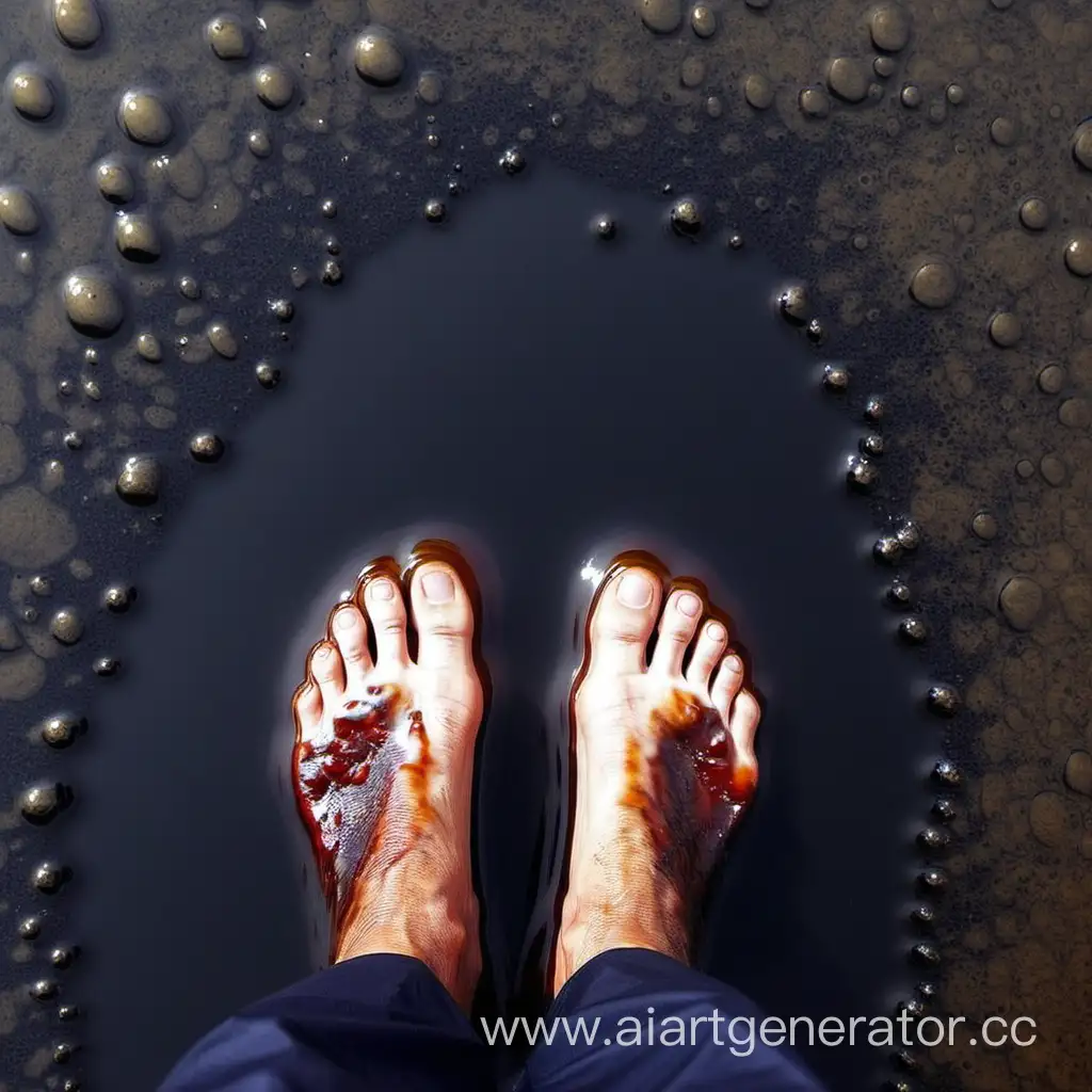 Man-Accidentally-Steps-into-Oil-Spill