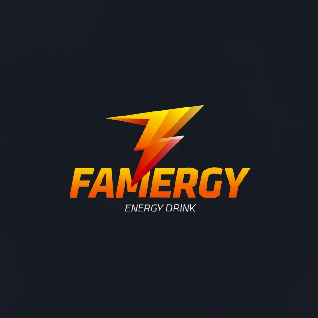 a logo design, with the text 'famergy', main symbol: energy drink, Moderate, clear background with textcolor #d1a563